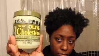 Natural Hair Deep Conditioning w Olive Cholesterol Product Review [upl. by Nilahs252]