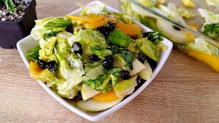 💥 Fácil deliciosa y saludable ensalada de lechuga y manzana 😋🍏 [upl. by Elene]