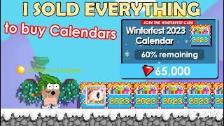 Selling My All Items and Worlds to buy TONS Winterfest Calendar 2023 Giant Eye Head  GrowTopia [upl. by Eiramaneet]