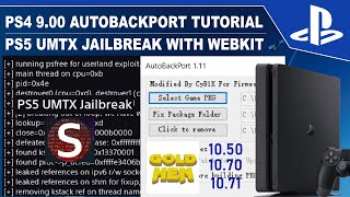 PS4 900 Autobackport Tutorial PS5 UMTX Webkit Jailbreak Goldhen for 10xx Coming [upl. by Forsta]