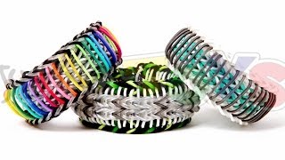 Super Stripe Fishtail  Rainbow Loom Bracelet Tutorial  One Loom Advanced Evolved Sailors Pinstripe [upl. by Kaazi43]