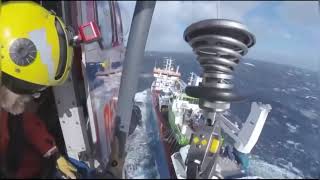 Helicopter Rescue Operation At North Sea With MV Eemslift Hendrika [upl. by Lemaceon]