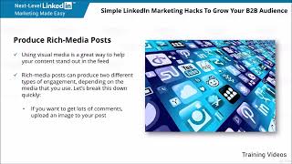 Lecture 13 Simple LinkedIn Marketing Hacks To Grow Your B2B Audience [upl. by Ecad]