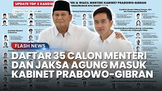 DAFTAR 35 Calon Menteri hingga Jaksa Agung Menguat Masuk Kabinet PrabowoGibran PDIP 4 Kursi [upl. by Suivatnad]