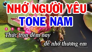 Karaoke Nhớ Người Yêu Tone Nam  Si Thứ  Nhạc Sống Rumba [upl. by Aronoel]