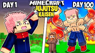 I Survived 100 Days as JUJUTSU KAISEN in Minecraft [upl. by Byrd874]