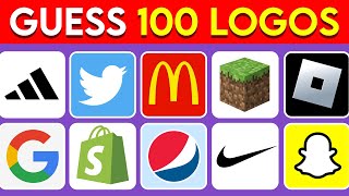 Guess the Logo in 3 Seconds  100 Famous Logos  Logo Quiz 2023 [upl. by Iron]