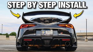 2020 SUPRA CARBON FIBER WING INSTALL Step By Step Install Tutorial [upl. by Ellirpa644]