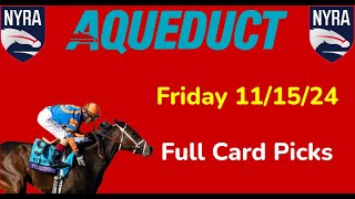 Aqueduct Friday 111524 Selections  Full Card [upl. by Hindu]