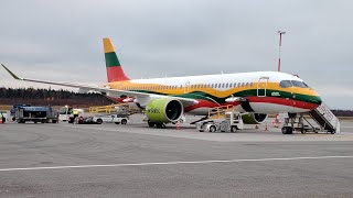 Airbaltic lithuanian flag livery at TamperePirkkala🇱🇹 [upl. by Sakiv]