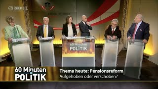 60 MinutenPolitik  Pensionsreform  332016 [upl. by Hartmunn]