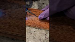 How to fix a scratch on engineered hardwood using hard fill burn in kit [upl. by Aniret]