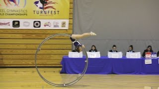 World Championships in Gymwheel 2016 Qualification Jessica Lang straight line 12th Place [upl. by Yrrap]