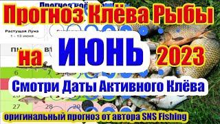 Календарь рыбака на Июнь 2023 Прогноз клева рыбы на Эту неделю Лунный календарь рыбака [upl. by Ahcsim]