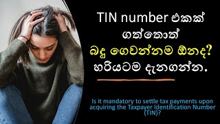 TIN Number එකක් ගත්තට Tax ගෙවන්න ඕනද [upl. by Partridge]