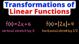 Write Transformations of Linear Functions  Translations Reflections Stretch amp Shrinks  Algebra 2 [upl. by Gilliam]