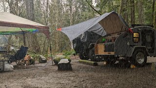 Winter Camping In The Mountains  Putting Our Teardrop Trailer To The Test [upl. by Aitnahc334]