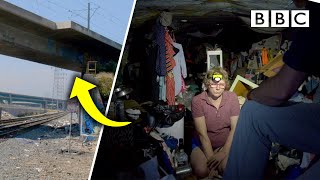 Living in a bridge Homeless in LA  The Americas with Simon Reeve  BBC [upl. by Ahsat]