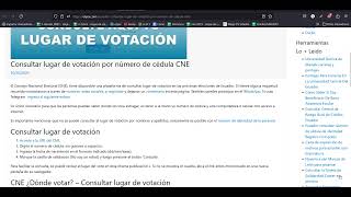 Consultar lugar de votación por número de cédula CNE [upl. by Aihsilef]