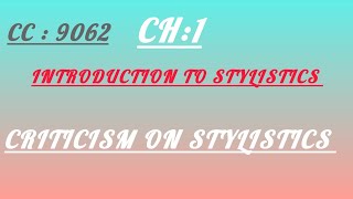 Criticism on Stylistics 9062 englishliteraturewithmahr englishlitreturelectures stylistcs [upl. by Auka]