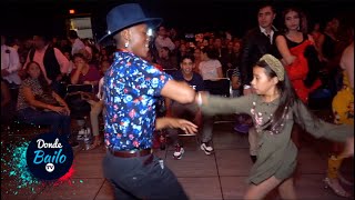 Niña y Colombiano Bailando Salsa  Recuerdos de Euroson Latino [upl. by Haras]