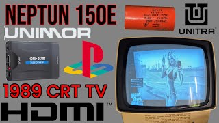 NEPTUN 150E naprawiony  PODŁĄCZYŁEM PLAYSTATION  HDMI na starym telewizorze kineskopowym z 1989 [upl. by Lacefield]