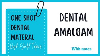 Dental Amalgam  One Shot  Dental Materials [upl. by Farand]