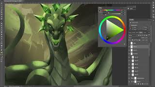 Digital painting process  DRAGON [upl. by Natehc447]