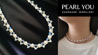 Easy Pearl Necklace Making Tutorial Handmade Jewelry Design Inspiration for Beginners [upl. by Nilats24]