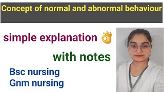 Concept of normal and abnormal behaviour in mental helath nursing psychiatric In hindi [upl. by Flemming]