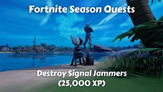 Receive your Next Objective at The Launchpad Destroy Signal Jammers  Fortnite [upl. by Ilehs]