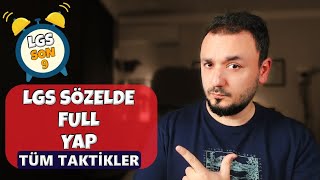 LGSde Sözeli FULL YAP  Tüm TAKTİKLER [upl. by Hsiekal]