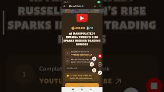 AI MANIPULATED RUSSELL TOKENS RISE SPARKS INSIDER TRADING RUMORS  Memefi New Video Code [upl. by Titania882]