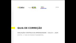 GUIA DE CORREÇÃO  Caed 2º ano  ESCRITA 2024 [upl. by Devad]