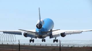 KLM McDonnell DouglasBoeing MD11 Landing in Los Angeles HD  September 1 2012 [upl. by Ahseeyt]