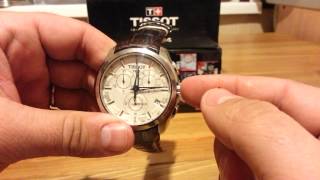 TISSOT T035 работа хронографа и настройка даты и времени [upl. by Deehsar]