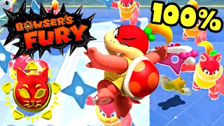 Bowsers Fury 100 Walkthrough 4 🐱 All Cat Shines 🐱 Super Mario 3D World Switch [upl. by Am]