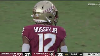 FSU DB Conrad Hussey vs Virginia Tech • WEEK 6 [upl. by Bred]