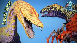 NOTHOSAURUS lvl3K vs GIGACARCHA and LYSRIX  Ark Ascended Battle Ep43 [upl. by Adoh]