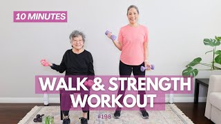 10 Minute Walking Workout and Strength Training for Seniors [upl. by Miharbi]