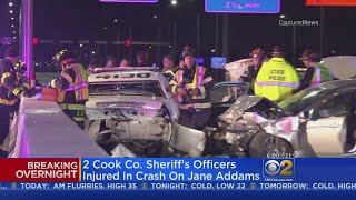 2 Sheriffs Officers Driver Injured In Jane Addams Tollway Crash [upl. by Aubrie507]