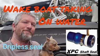 Wake boat Dripless XPC prop shaft seal repair Super Air Nautique G25 replacement seal [upl. by Suoivatram]