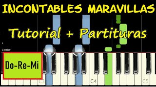 INCONTABLES MARAVILLAS Agustin Amador Piano Tutorial Facil  Partitura PDF Sheet Pista Letra Midi [upl. by Kecaj]