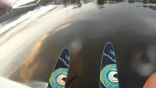 GoPro Hero Waterskiing behind Jet Boat [upl. by Norak]