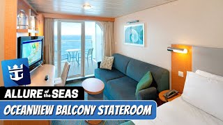 Allure of the Seas  Ocean View Stateroom with Balcony Tour amp Review 4K  Royal Caribbean Cruise [upl. by Rodolphe]