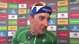 Elia Viviani  intervista postgara  Tappa 3  Vuelta a España 2018 [upl. by Pena]