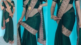 Bollywood style saree draping tutorial  step by step new style saree draping perfectly [upl. by Acirderf713]