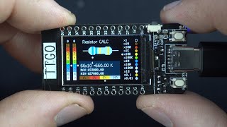 Band Resistor Color Code Calculator on TTGO TDisplay ESP32 [upl. by Nacim999]