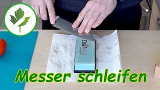 Messer mit Schleifstein schleifen  Messer richtig schärfen [upl. by Tawney]