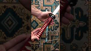 Tying Sageo in Ronin Knot on custom Katana for Student sword samurai koshirae [upl. by Othilie]